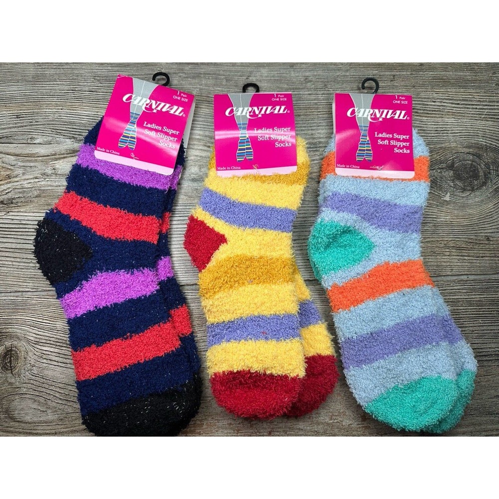 Ladies Super Soft Slipper Fuzzy Socks Fun‎ Prints Warm one size Brand New